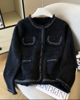 Mink velvet sweater chanelstyle coat for women