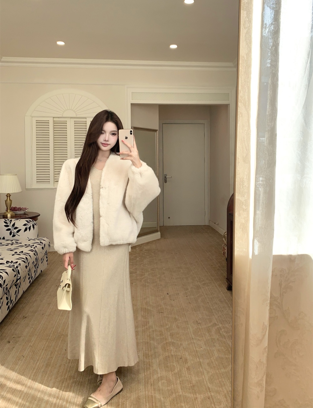 Autumn and winter thermal coat temperament fur coat for women