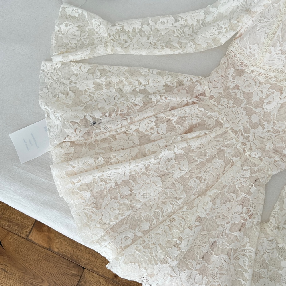 Long sleeve France style T-back temperament A-line dress