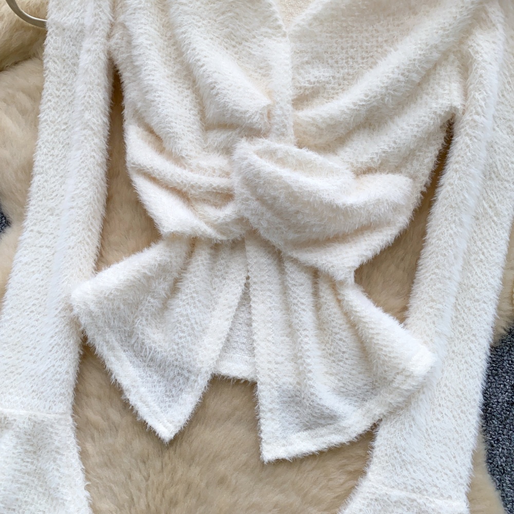 Split retro sweater ladies tops for women