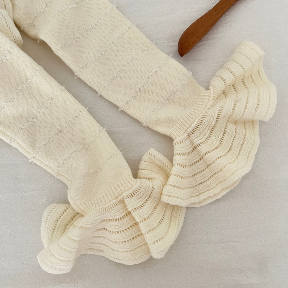 Tender flowers sweater Korean style hollow skirt 2pcs set