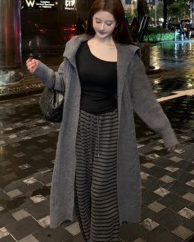 Autumn and winter hooded wool retro thick coat