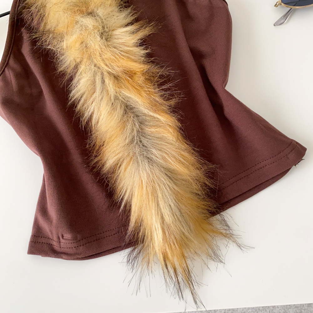 Splice sleeveless elmo vest fashion autumn and winter tops