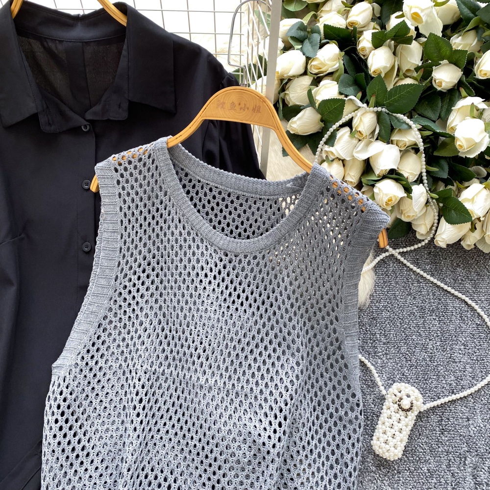 Autumn shirt waistcoat 2pcs set for women