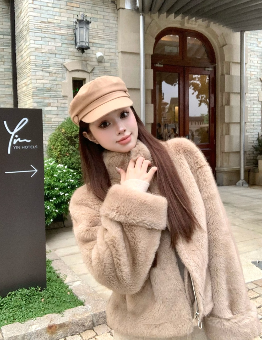 Elmo fur coat autumn and winter coat