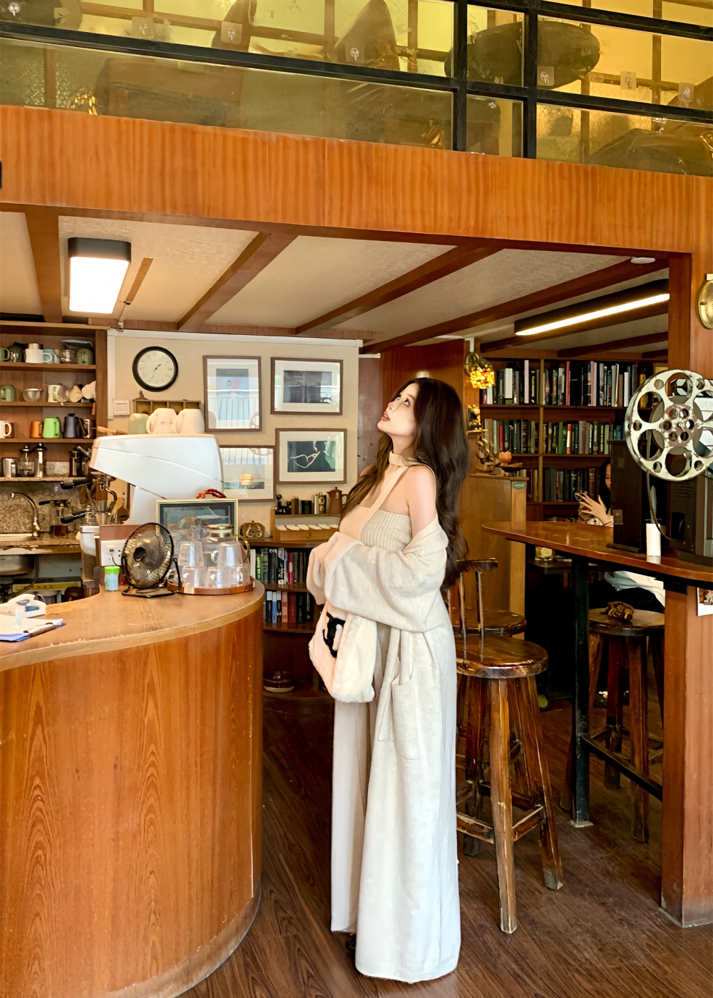 Lazy streamer cardigan wrapped chest pants 4pcs set