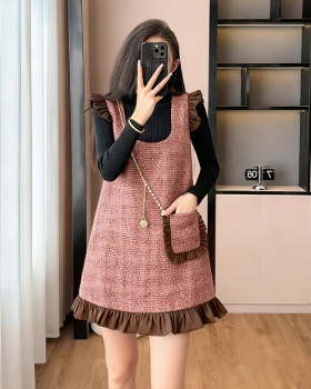Strap autumn chanelstyle dress 2pcs set for women