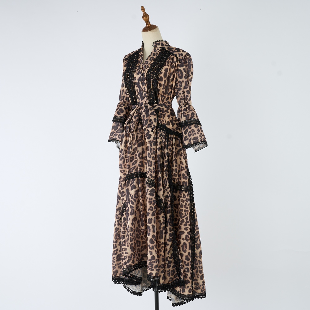 Slim sexy frenum long dress France style retro dress