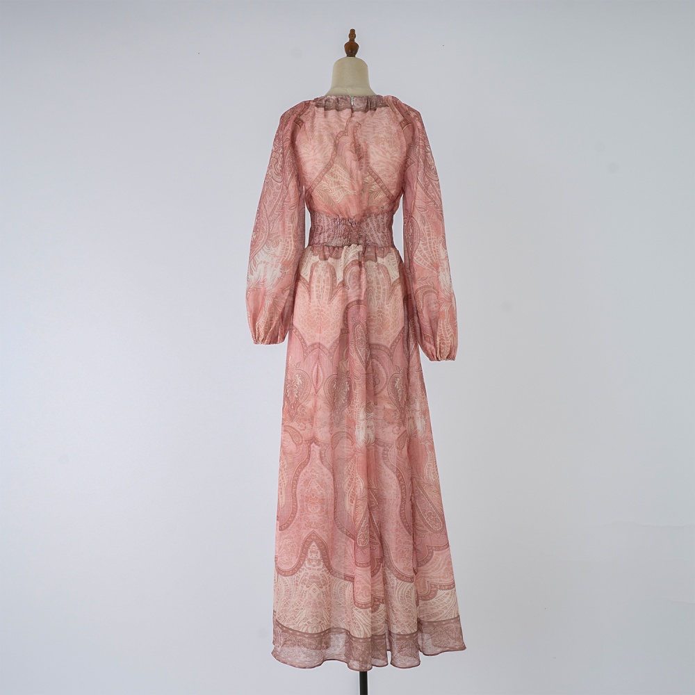 Long long sleeve vacation dress