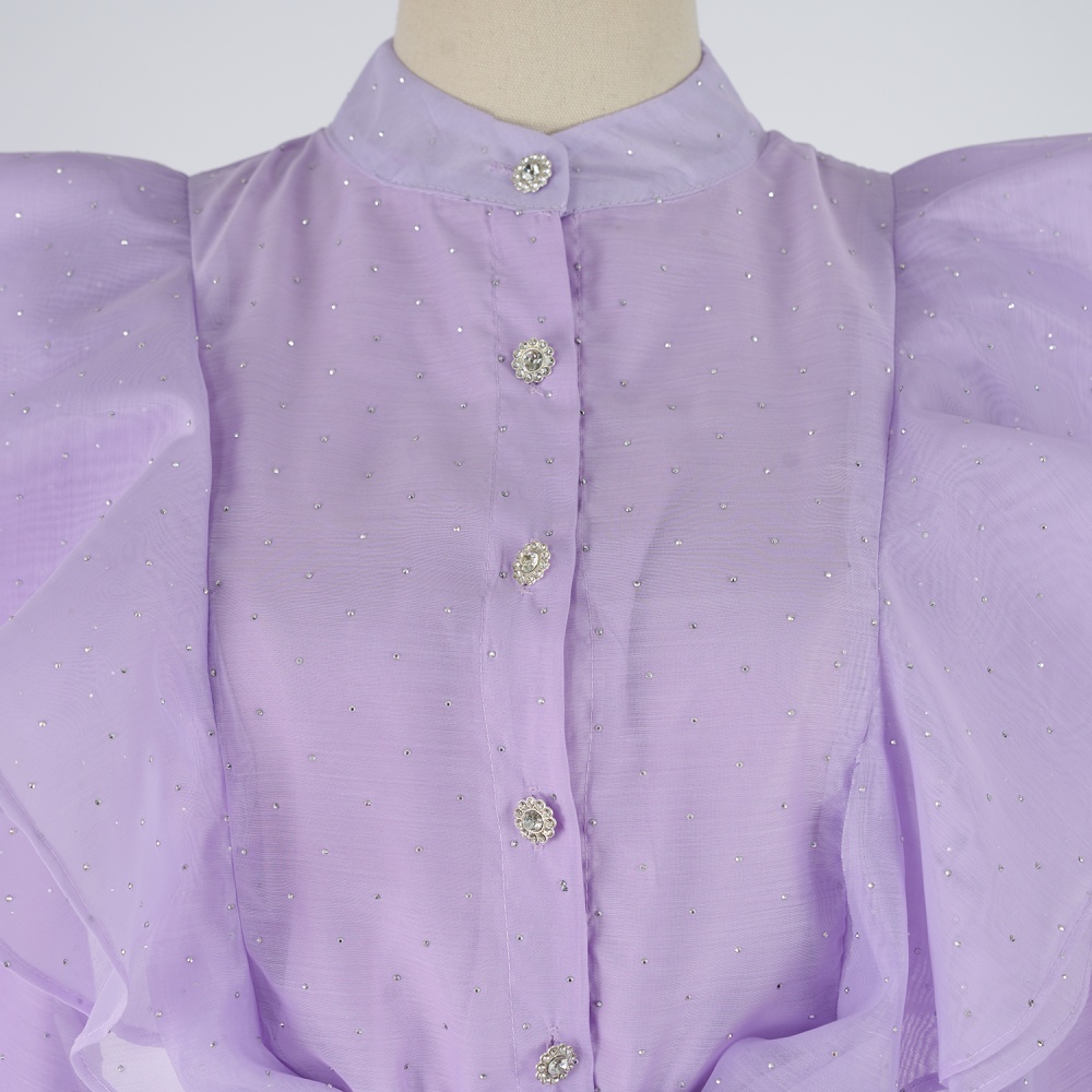 Niche pinched waist long dress light luxury polka dot dress