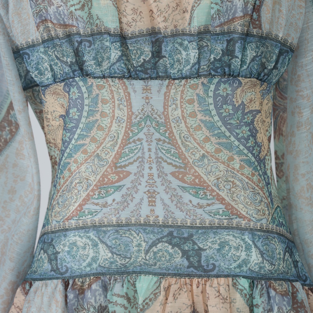 Mini patterns blue vacation dress