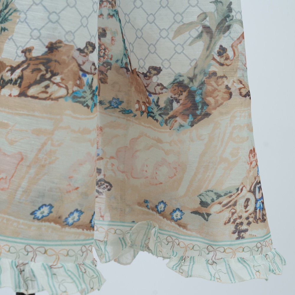 Pinched waist retro V-neck dress A-line shrug long dress