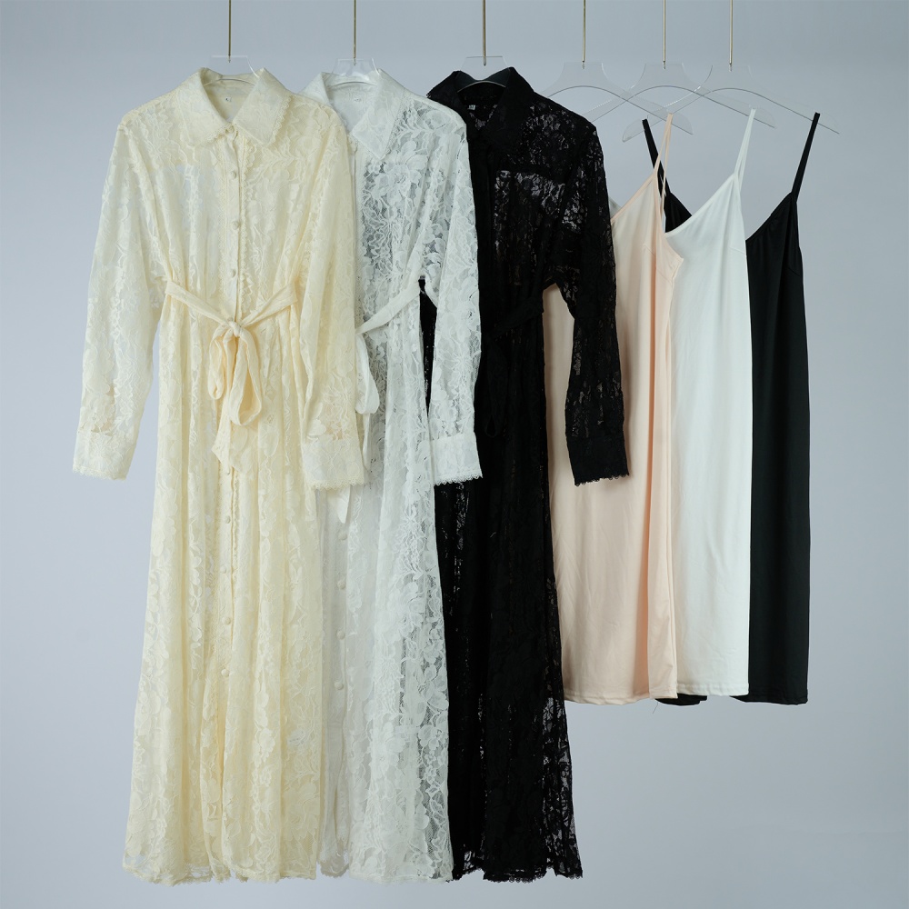 Long lace spring long sleeve splice dress