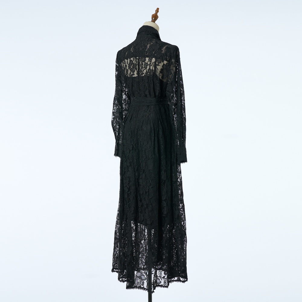 Long lace spring long sleeve splice dress