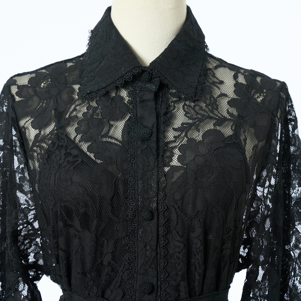 Long lace spring long sleeve splice dress