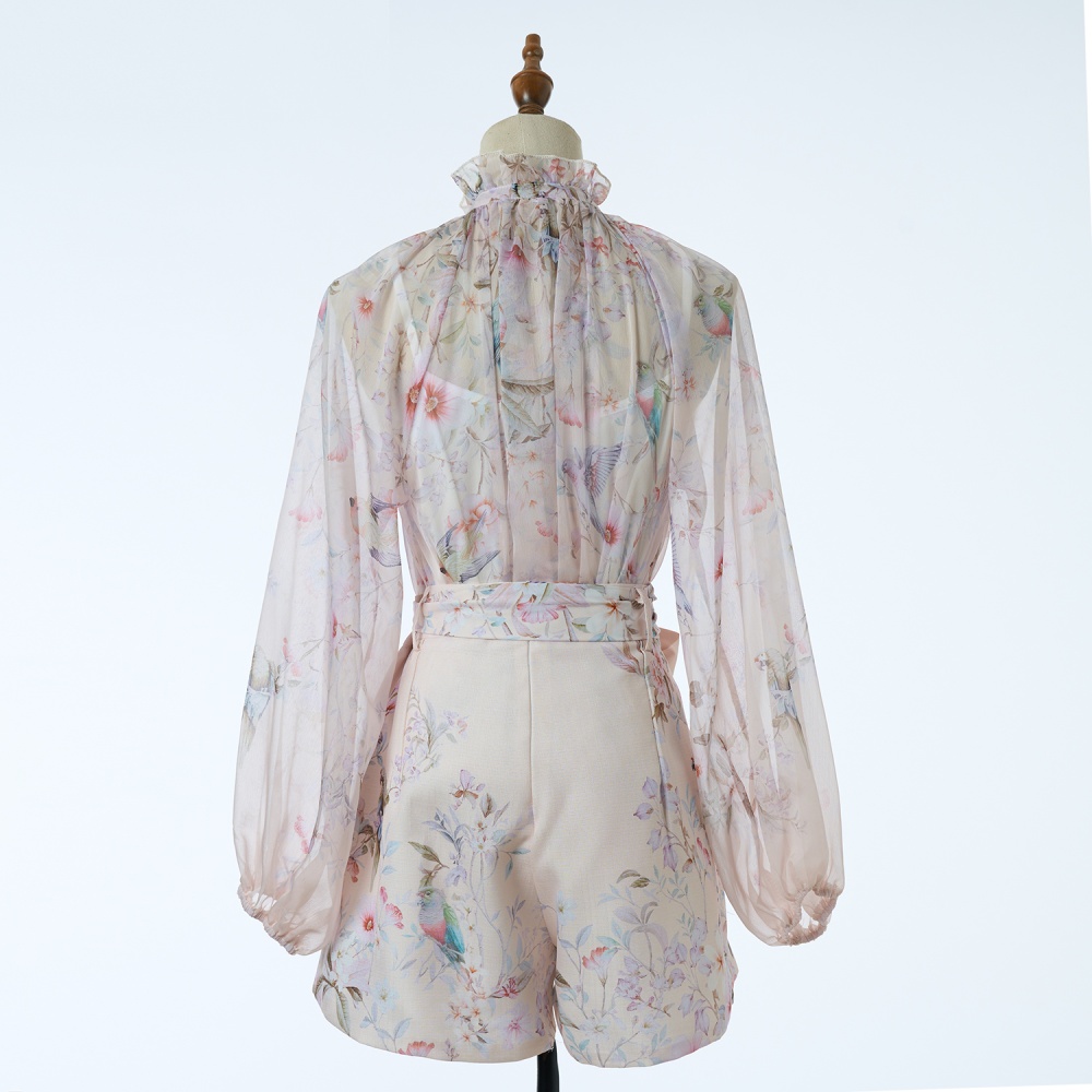 Pattern elegant shirt colors enlarge shorts a set