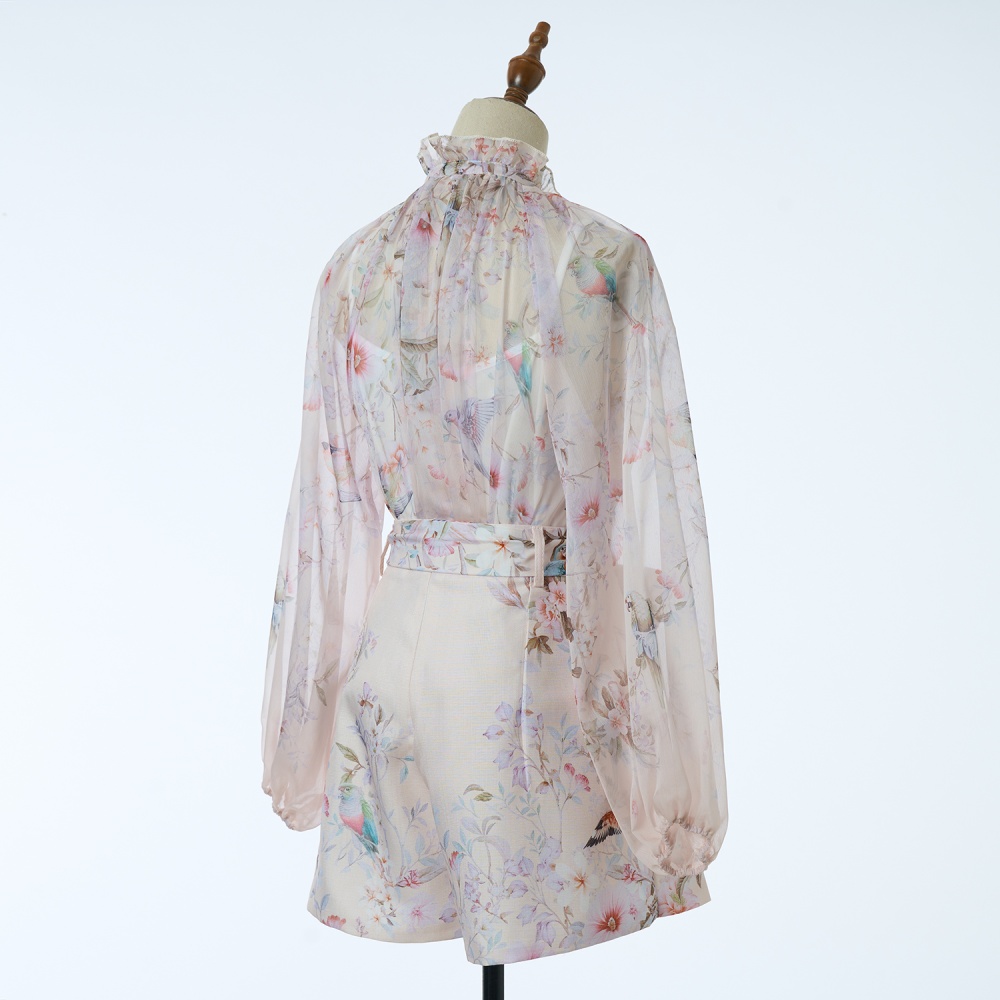 Pattern elegant shirt colors enlarge shorts a set