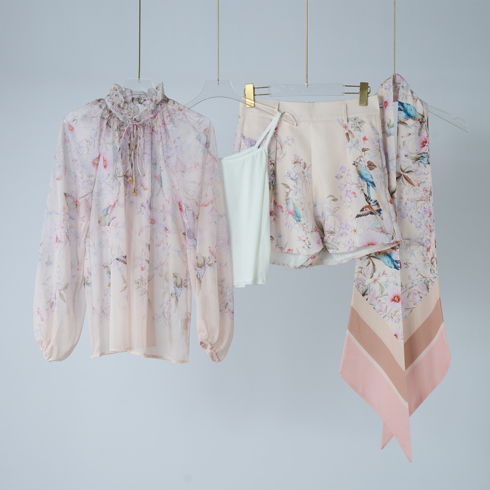 Pattern elegant shirt colors enlarge shorts a set