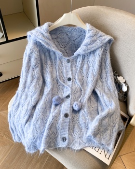 Autumn and winter knitted lazy sweater niche tender coat