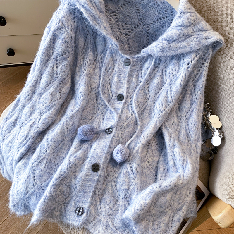 Autumn and winter knitted lazy sweater niche tender coat