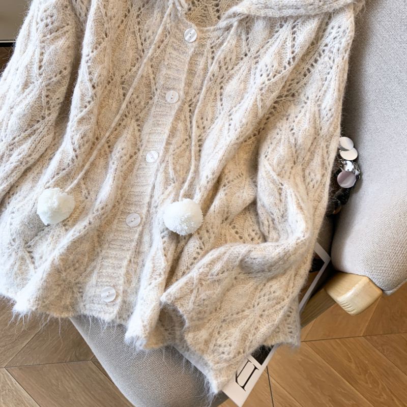 Autumn and winter knitted lazy sweater niche tender coat