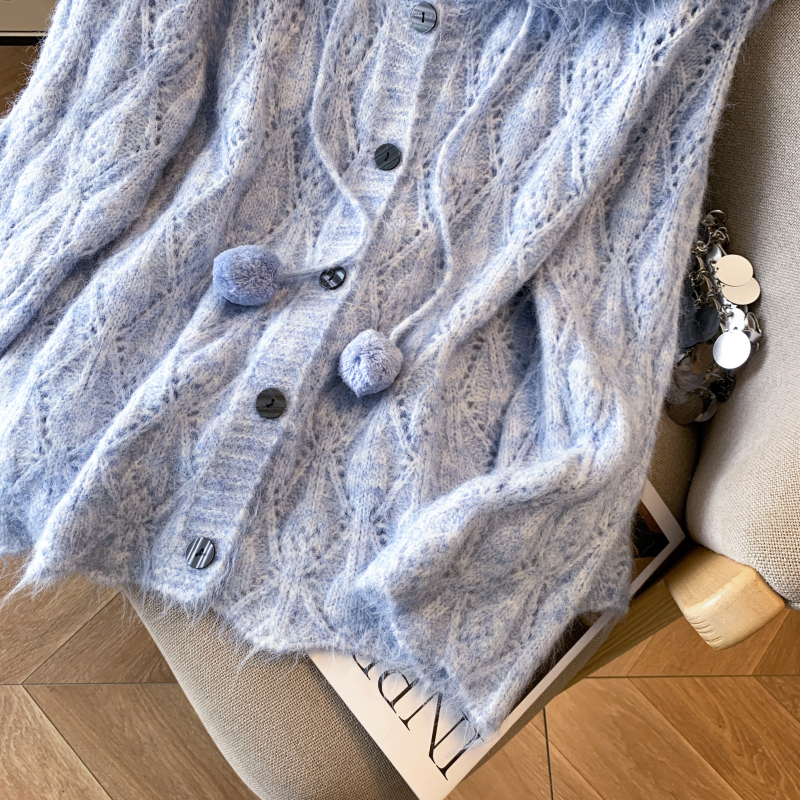 Autumn and winter knitted lazy sweater niche tender coat