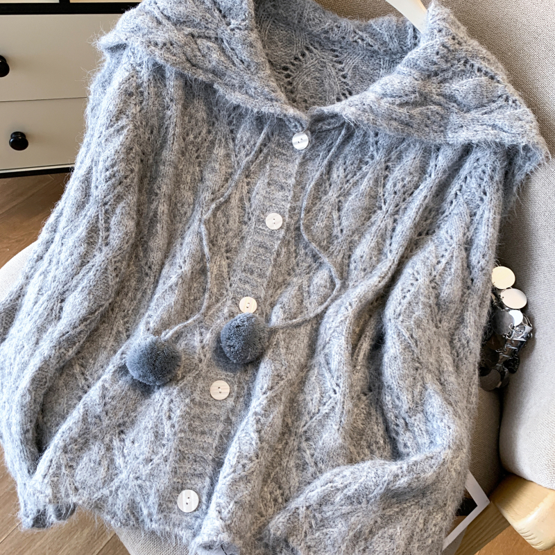 Autumn and winter knitted lazy sweater niche tender coat