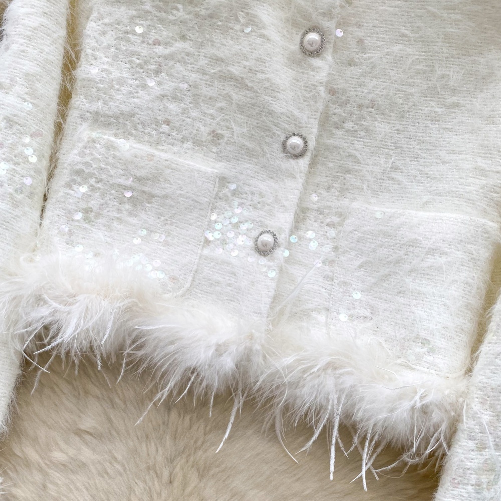 Chanelstyle skirt splice coat a set for women