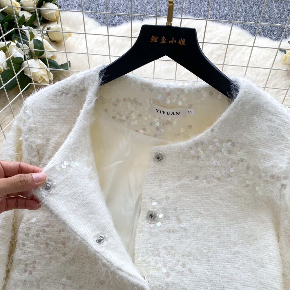 Chanelstyle skirt splice coat a set for women