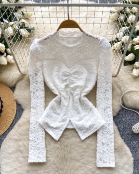 Lace slim tops ladies shirt for women