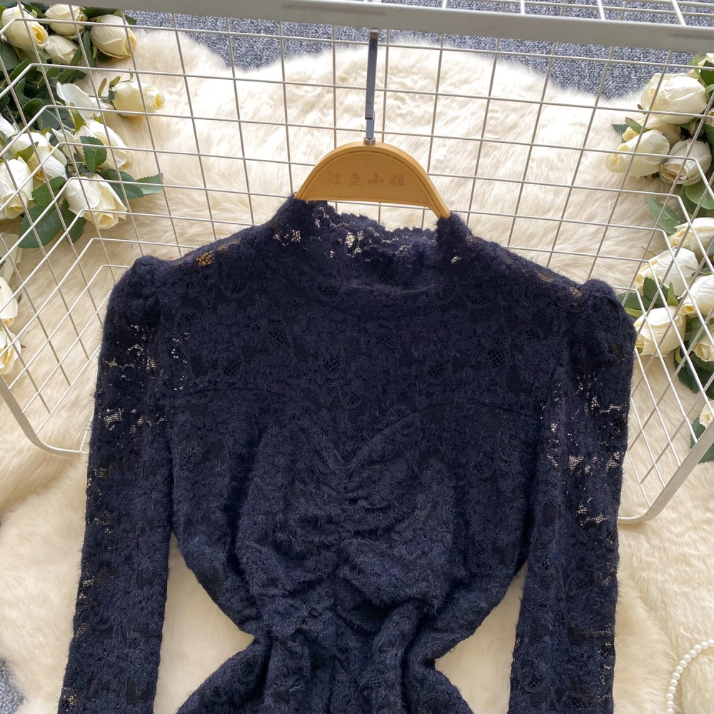 Lace slim tops ladies shirt for women