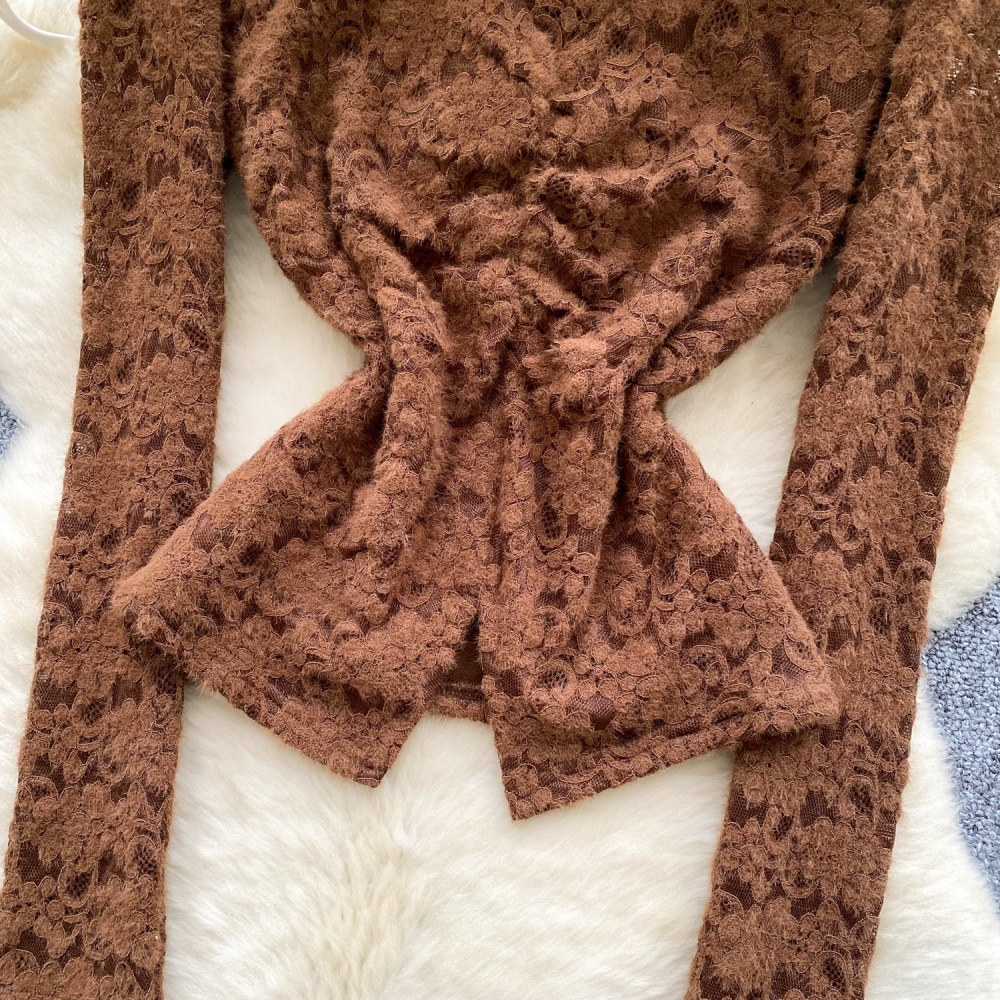 Lace slim tops ladies shirt for women