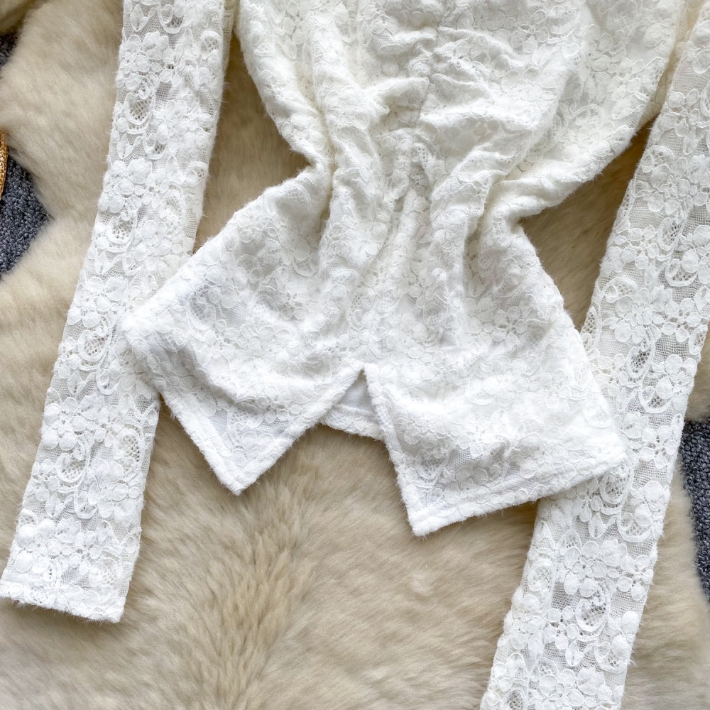 Lace slim tops ladies shirt for women