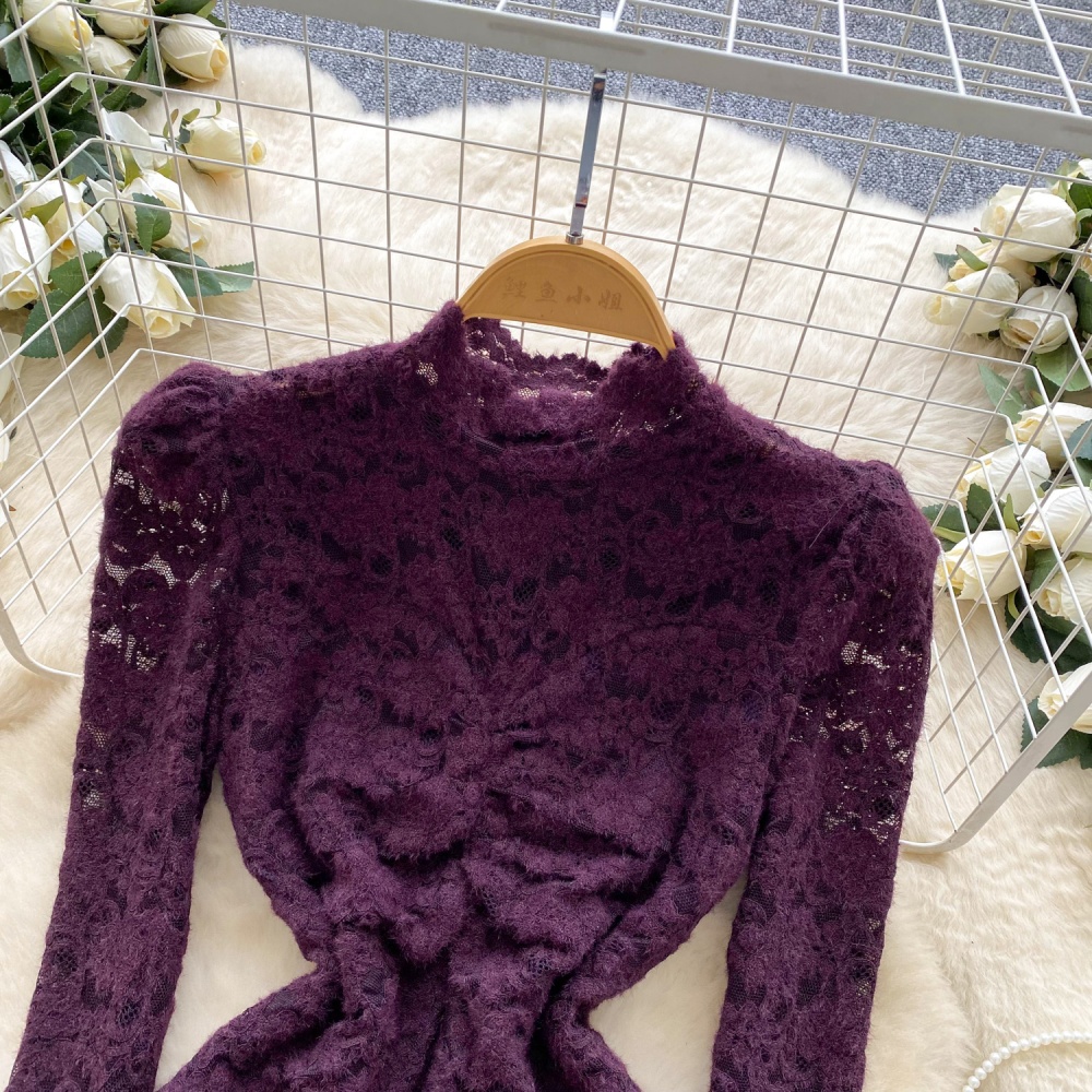 Lace slim tops ladies shirt for women