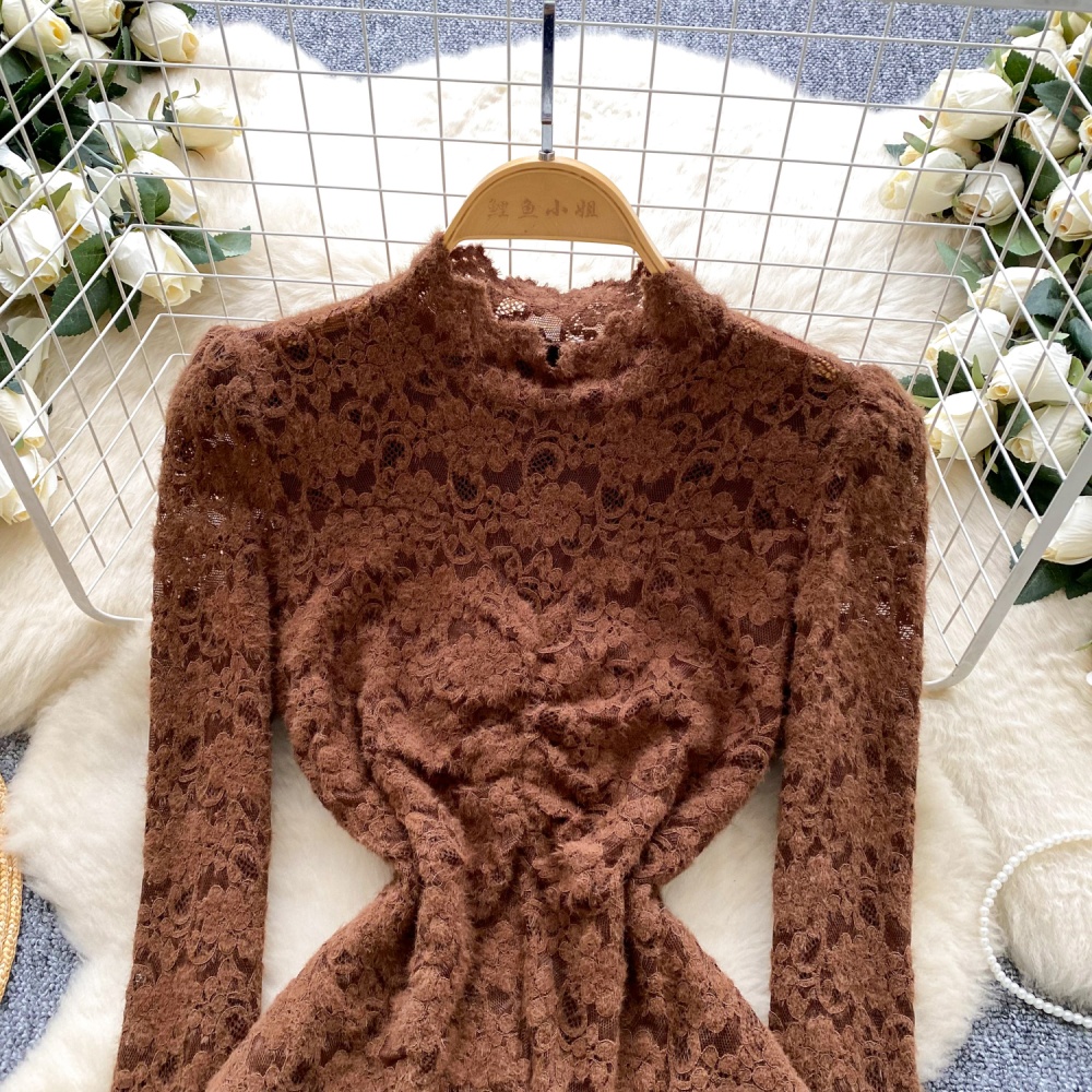 Lace slim tops ladies shirt for women