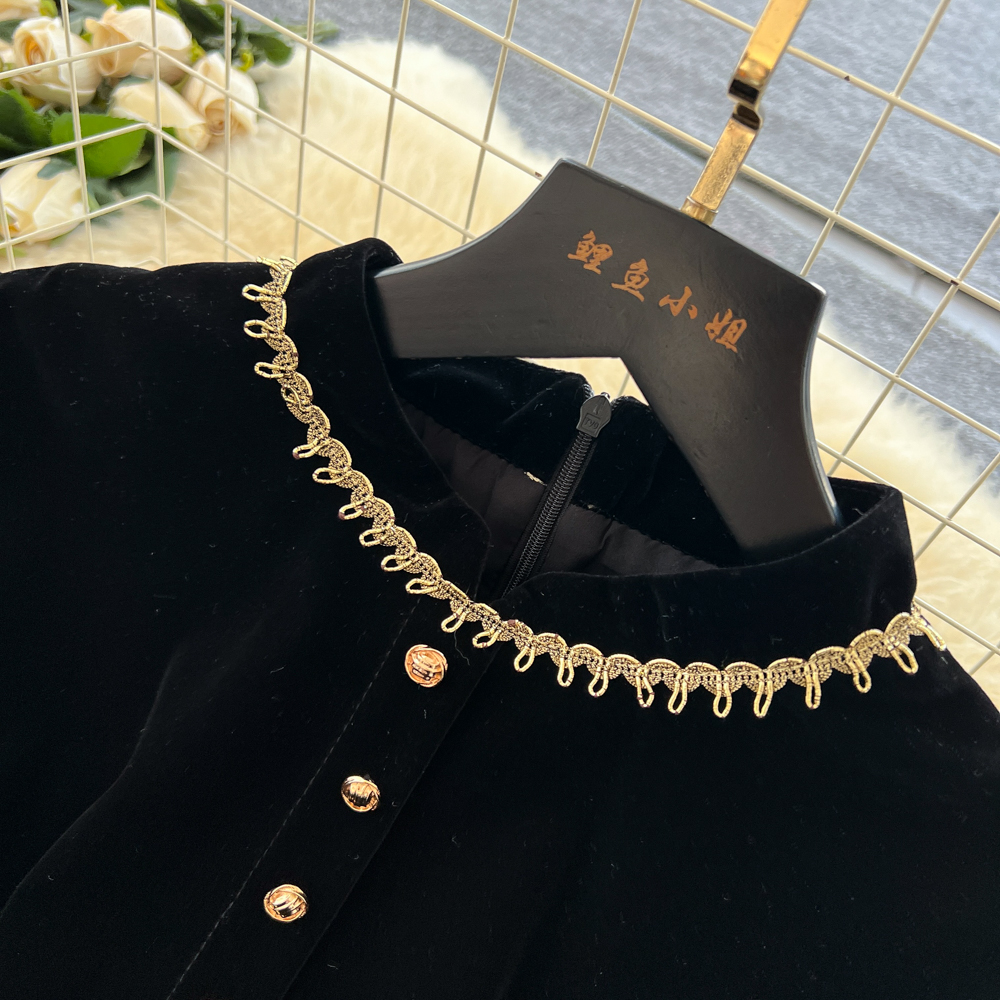 Fashion retro long dress autumn and winter France style dress