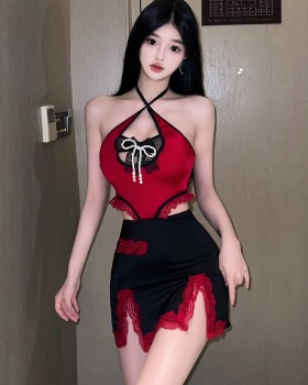 Enticement sexy sleeveless lace dress for women