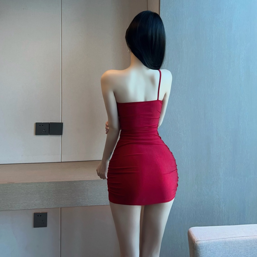 Package hip red formal dress stereoscopic dress for women