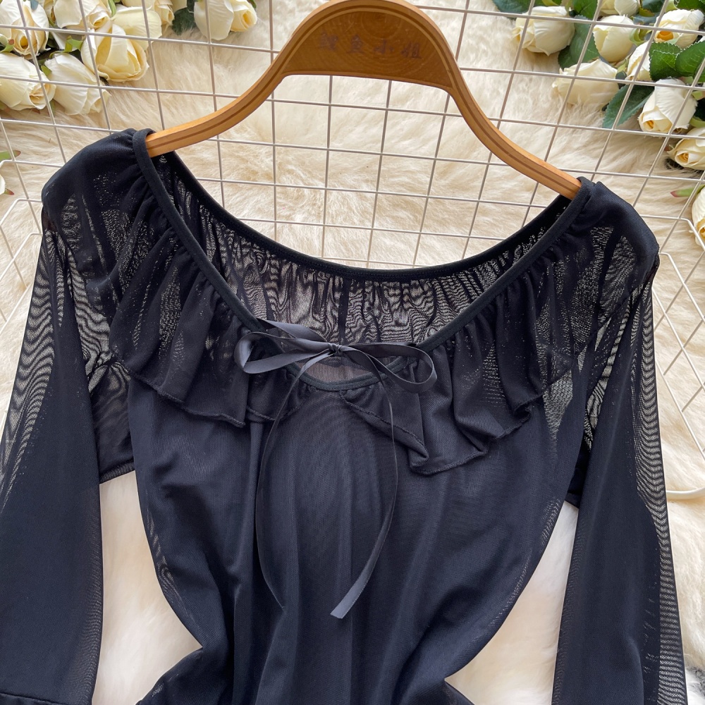 Spicegirl temperament slim European style gauze dress for women