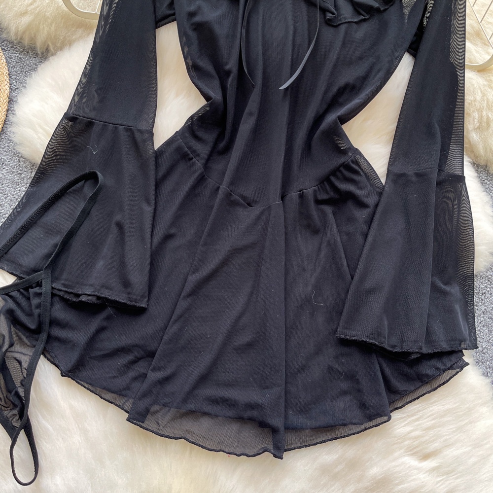 Spicegirl temperament slim European style gauze dress for women