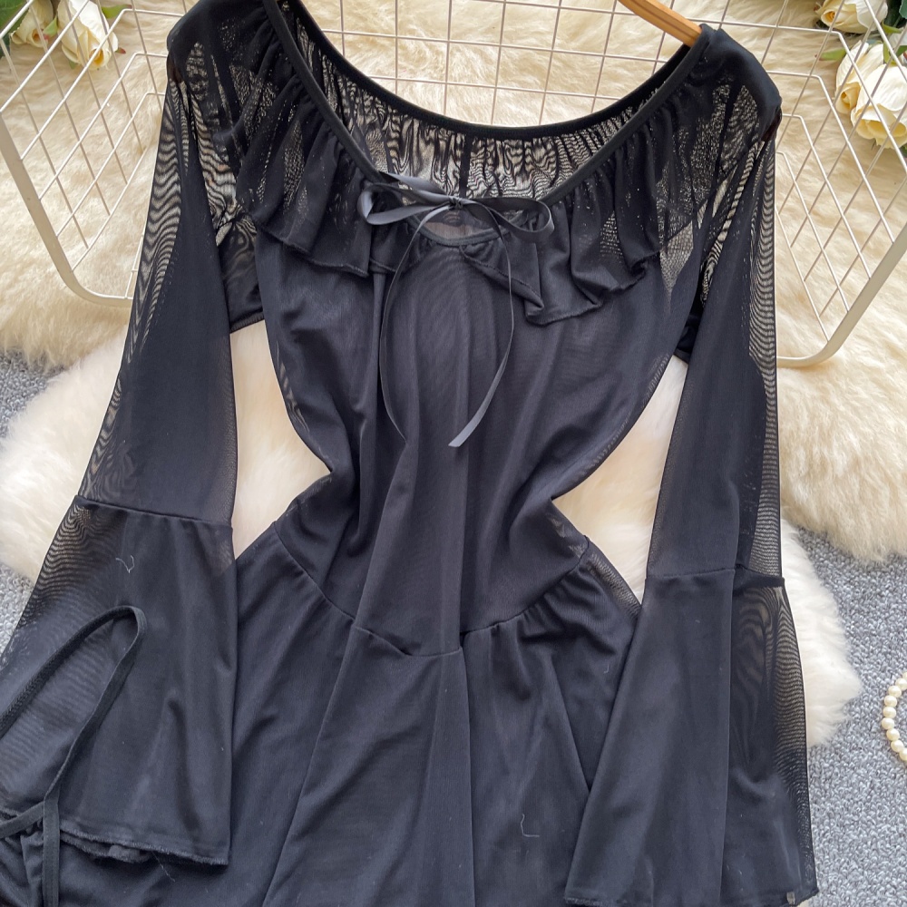 Spicegirl temperament slim European style gauze dress for women