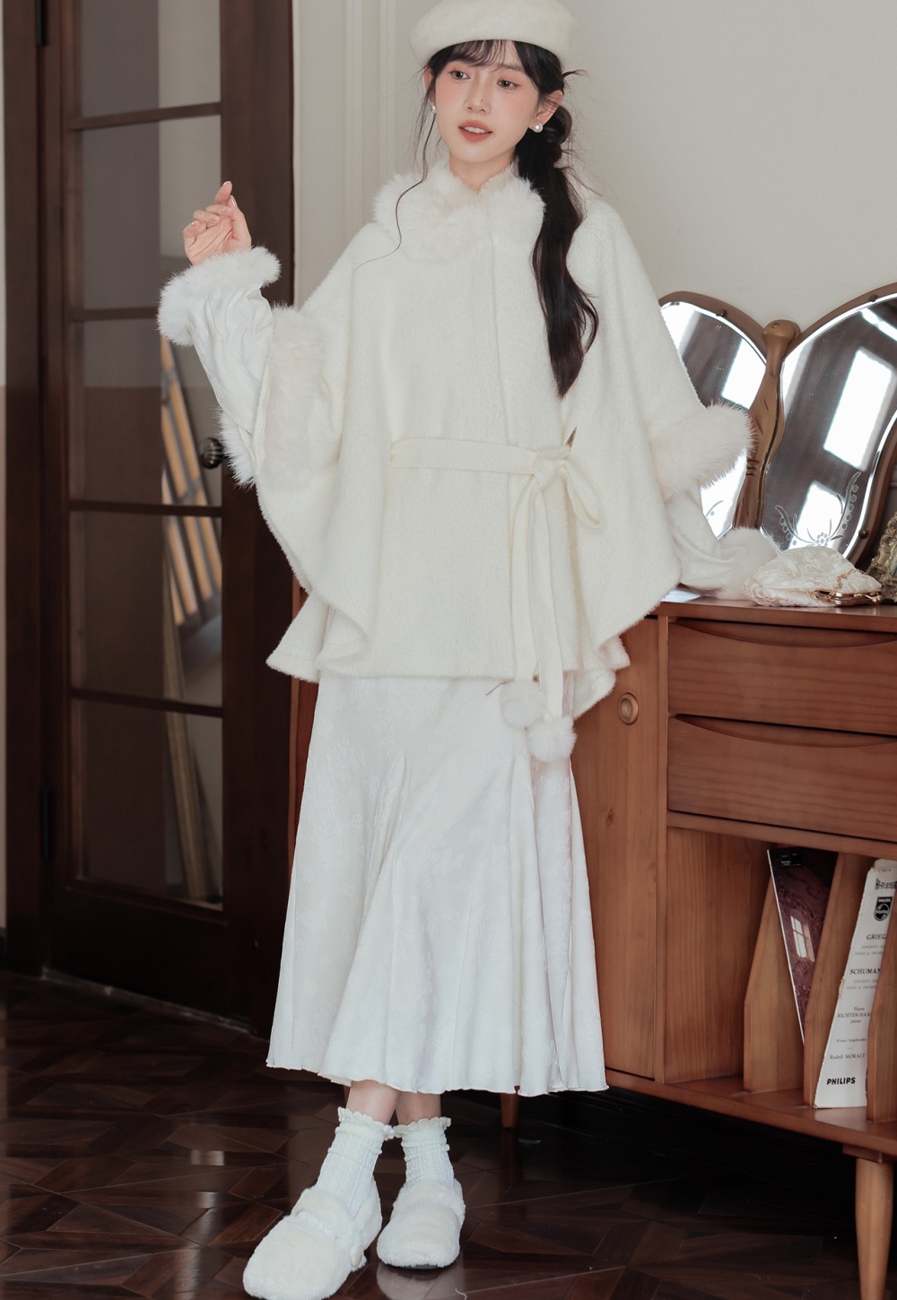 Chinese style shawl autumn and winter overcoat