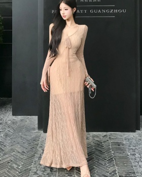 France style frenum long dress long sleeve dress for women