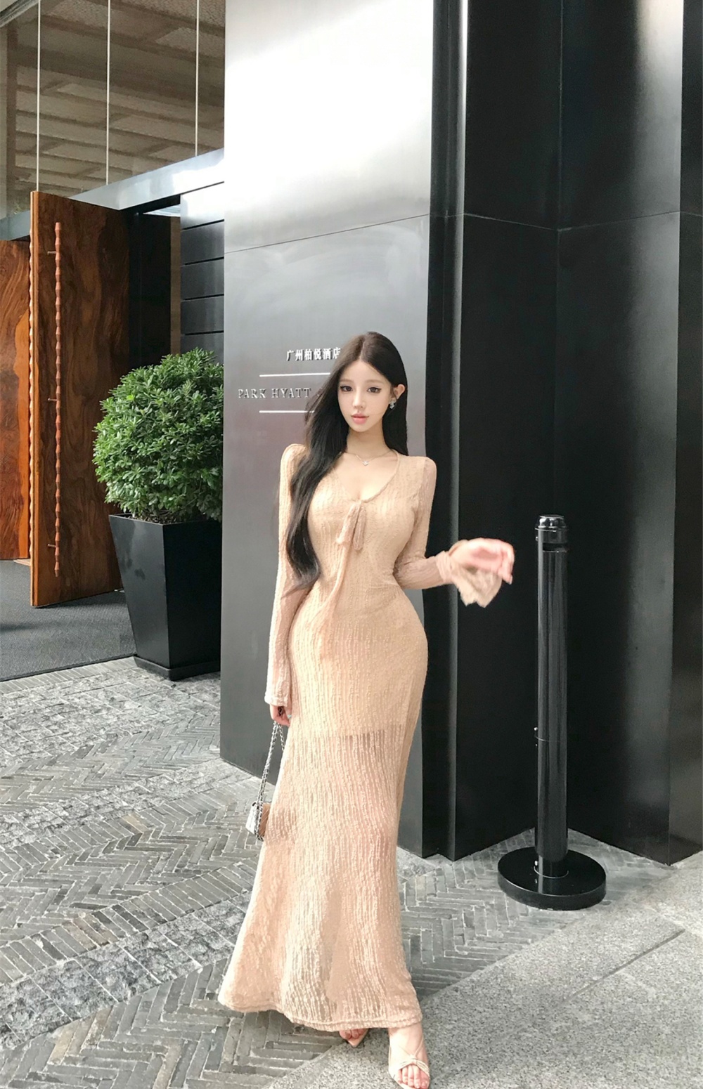 France style frenum long dress long sleeve dress for women