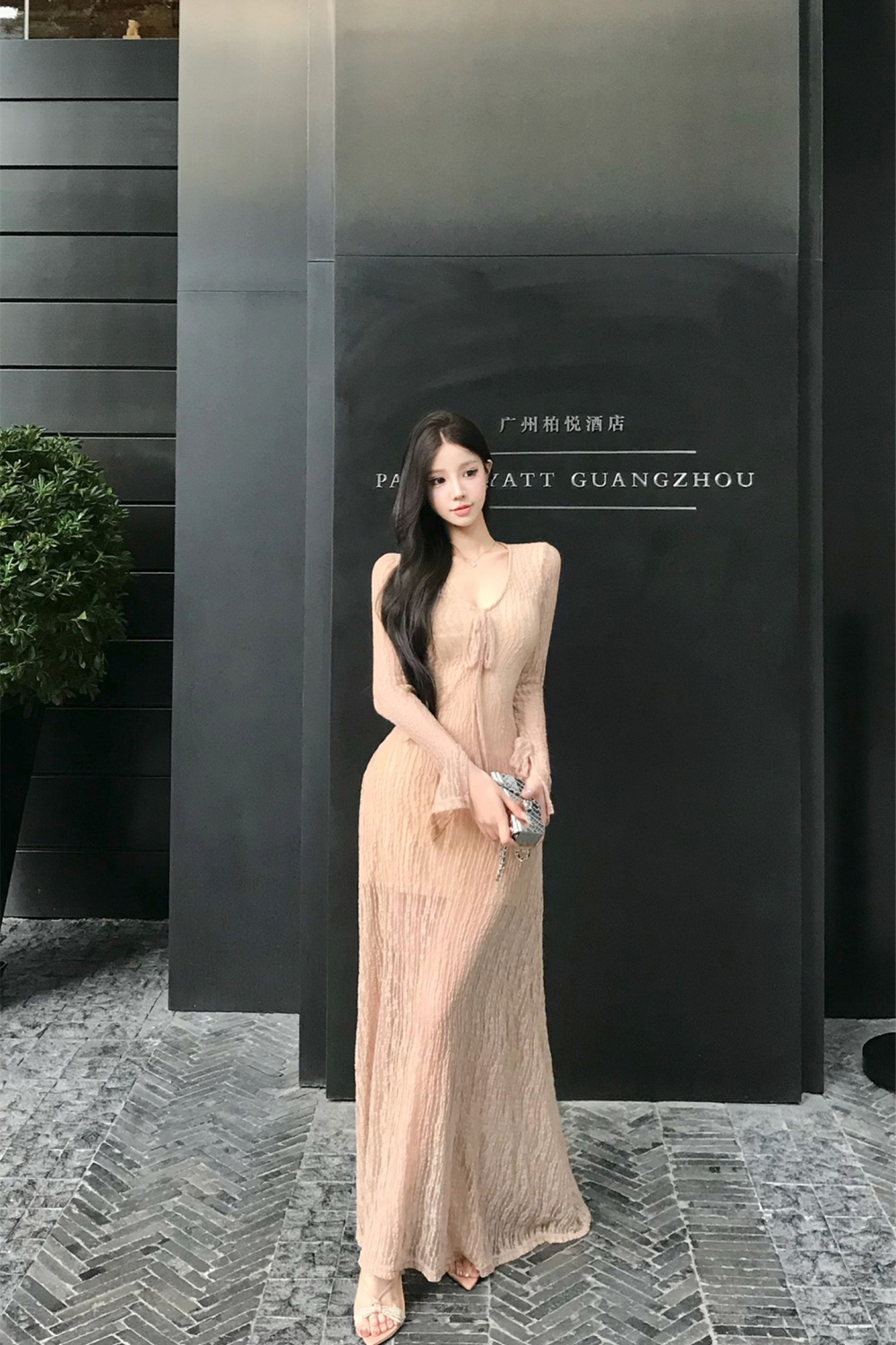 France style frenum long dress long sleeve dress for women