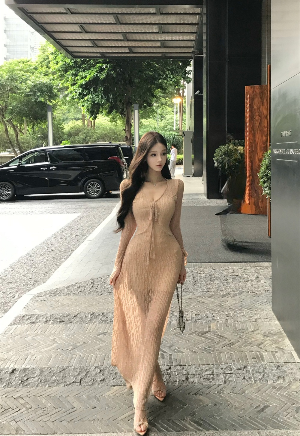 France style frenum long dress long sleeve dress for women