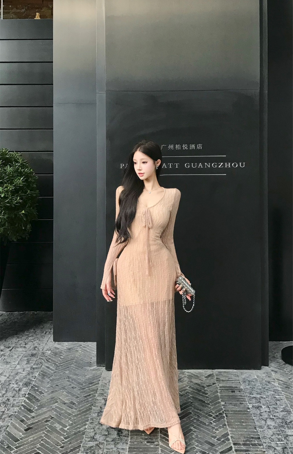 France style frenum long dress long sleeve dress for women