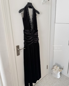 Temperament sexy dress long sleeve evening dress for women