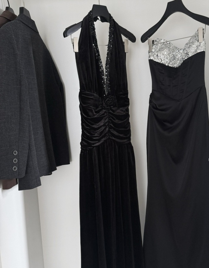 Temperament sexy dress long sleeve evening dress for women