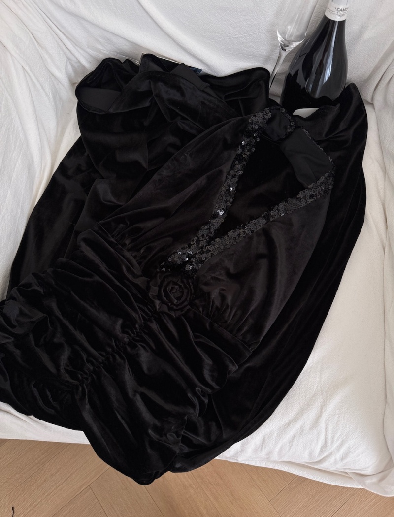 Temperament sexy dress long sleeve evening dress for women